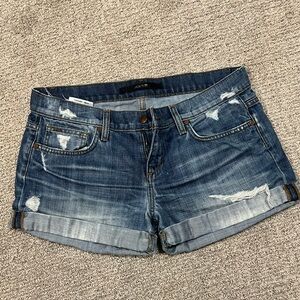 Joe’s Jeans - Cuffed denim destroyed shorts - 28